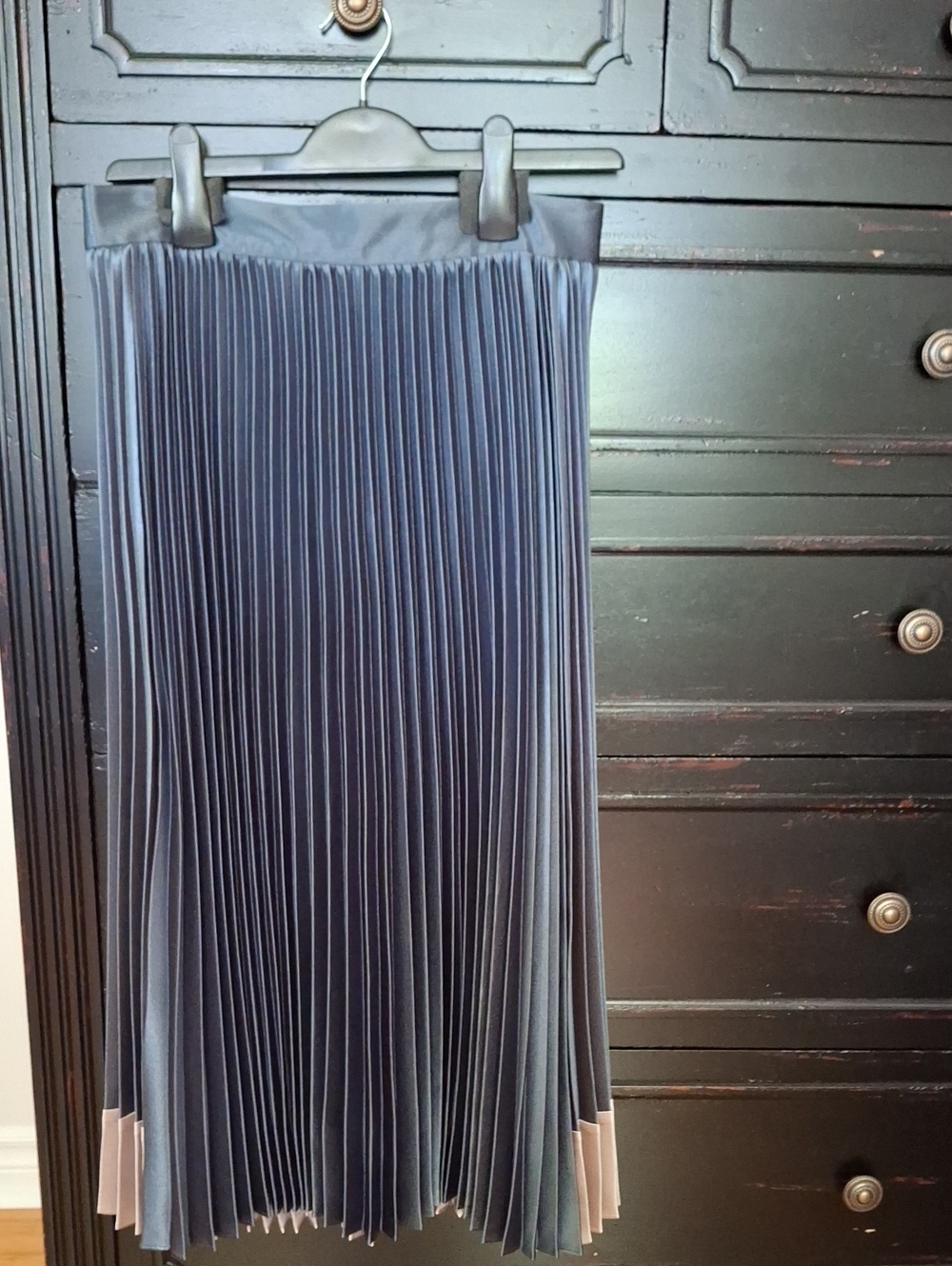 Ted Baker Pleated Blue/Green Midi Skirt